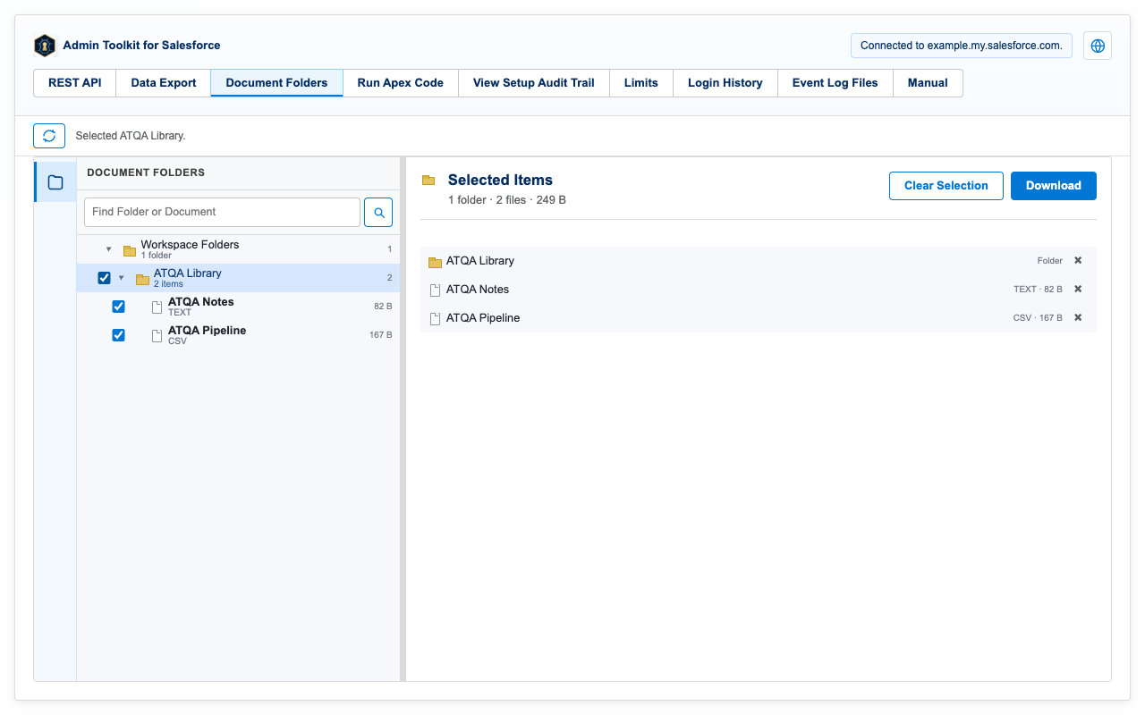 Checkbox selection