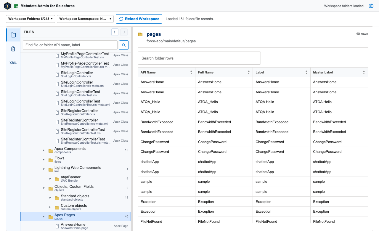 Visualforce pages folder